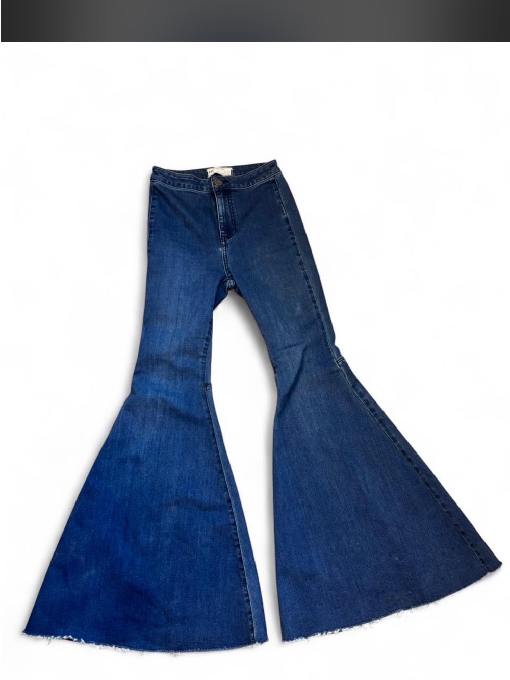 Free People Dark Blue High-Rise Flared Jeans